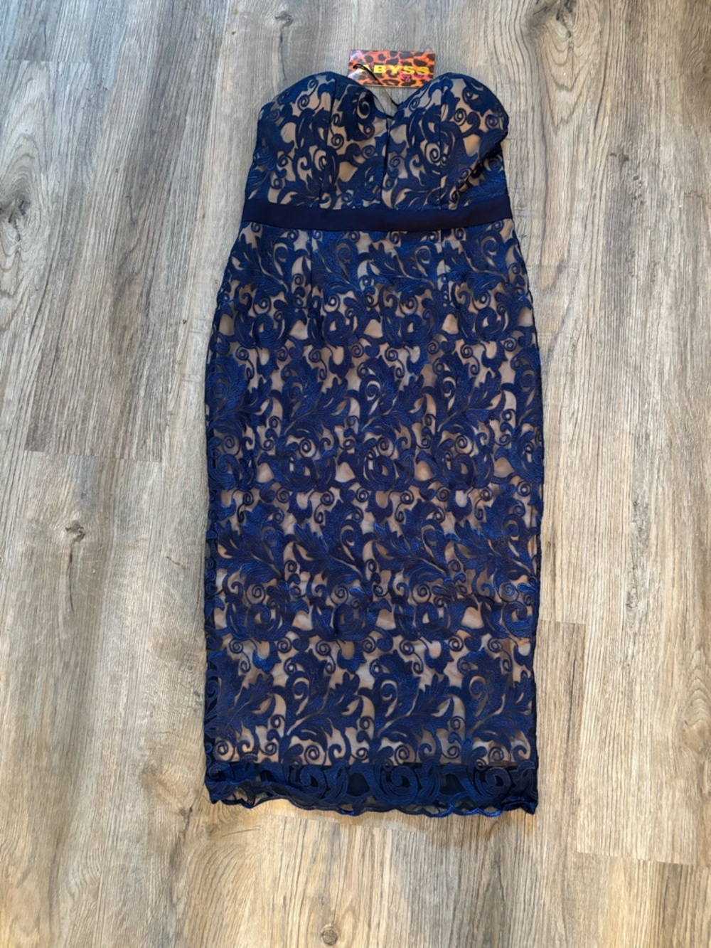 Abyss By Abby Navy Blue Lace Dress